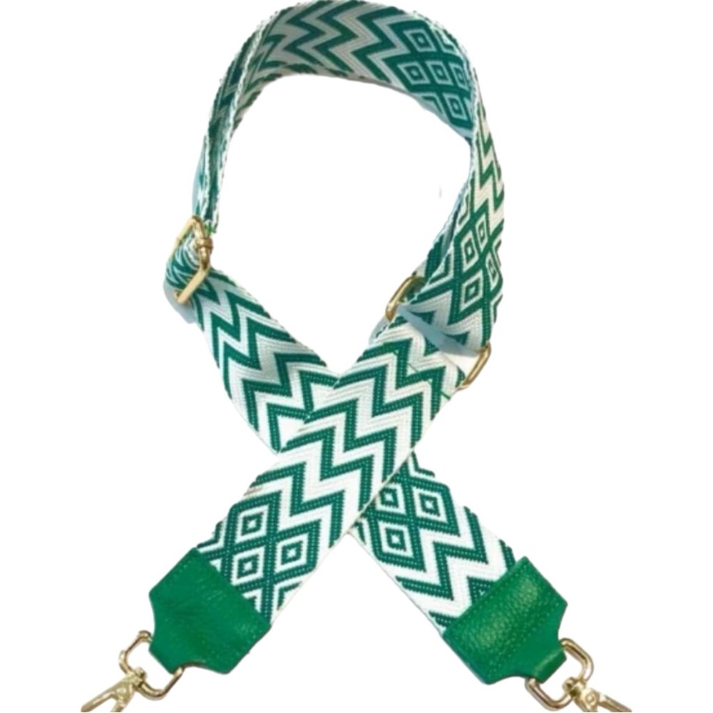 NEW Geometric Fabric Adjustable 2” Wide Italian Crossbody Bag Strap